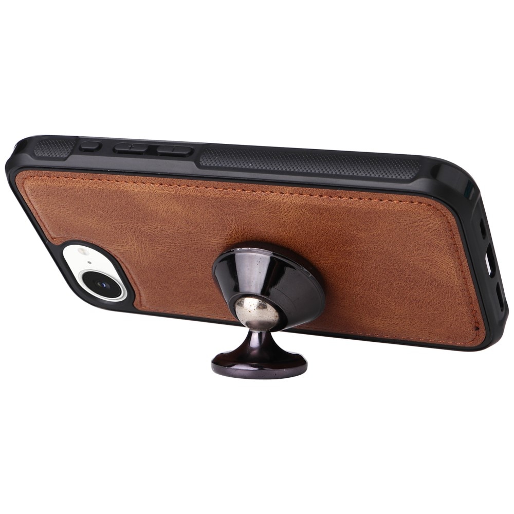 Magnet Leather Multi Wallet iPhone 16e, Marron