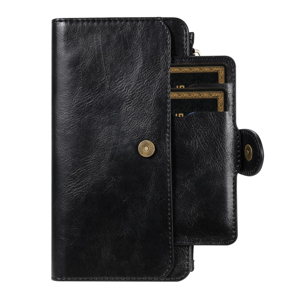 Magnet Leather Multi Wallet iPhone 16e, noir