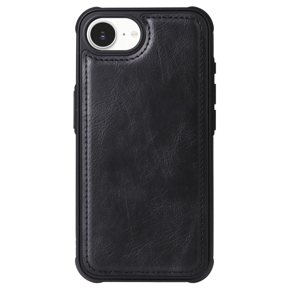 Magnet Leather Multi Wallet iPhone 16e, noir