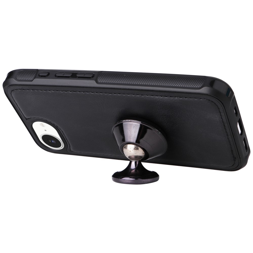 Magnet Leather Multi Wallet iPhone 16e, noir