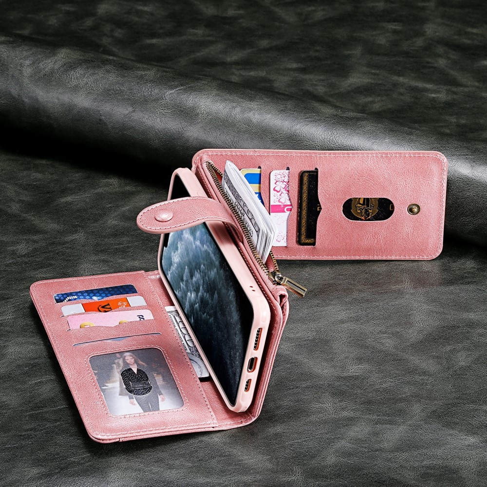 Magnet Leather Multi Wallet iPhone 16e, Rose