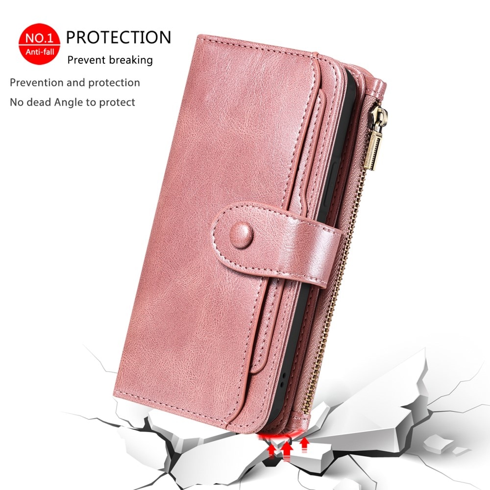 Magnet Leather Multi Wallet iPhone 16e, Rose