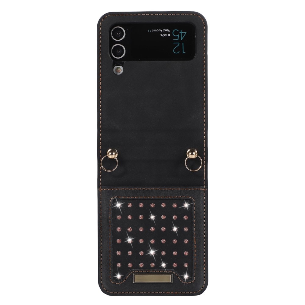 Coque porte-cartes briller Samsung Galaxy Z Flip 4 Noir