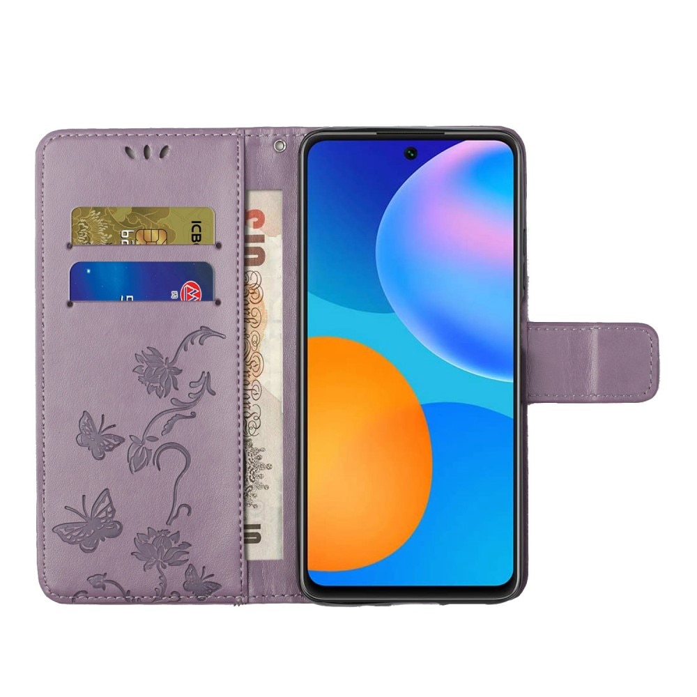 Étui en cuir à papillons pour Xiaomi 12T/12T Pro, violet