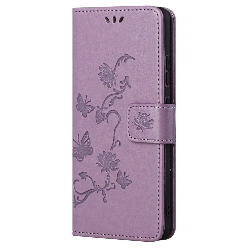 Étui en cuir à papillons pour Xiaomi 12T/12T Pro, Violet