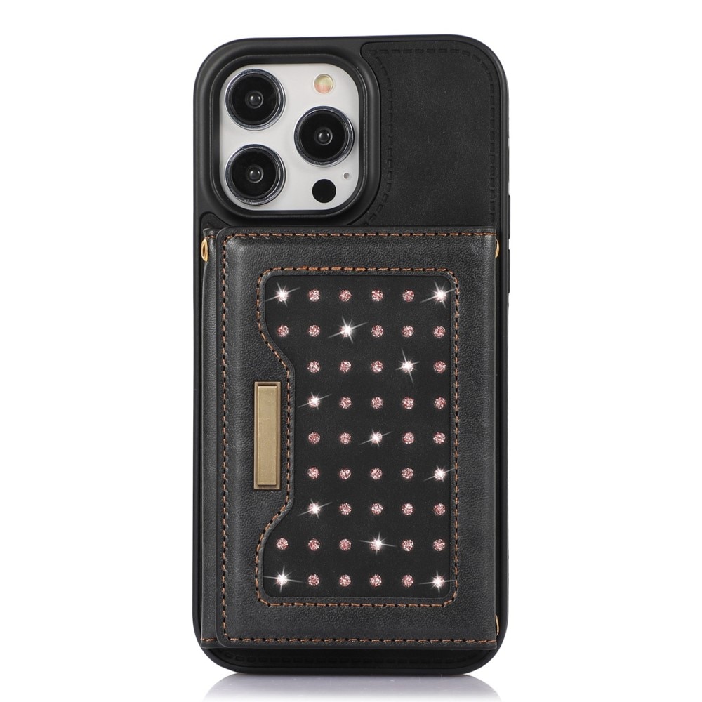 Coque porte-cartes briller iPhone 14 Pro Noir