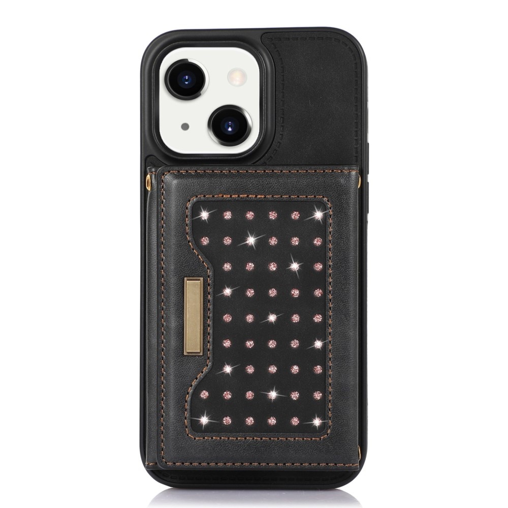 Coque porte-cartes briller iPhone 14 Noir