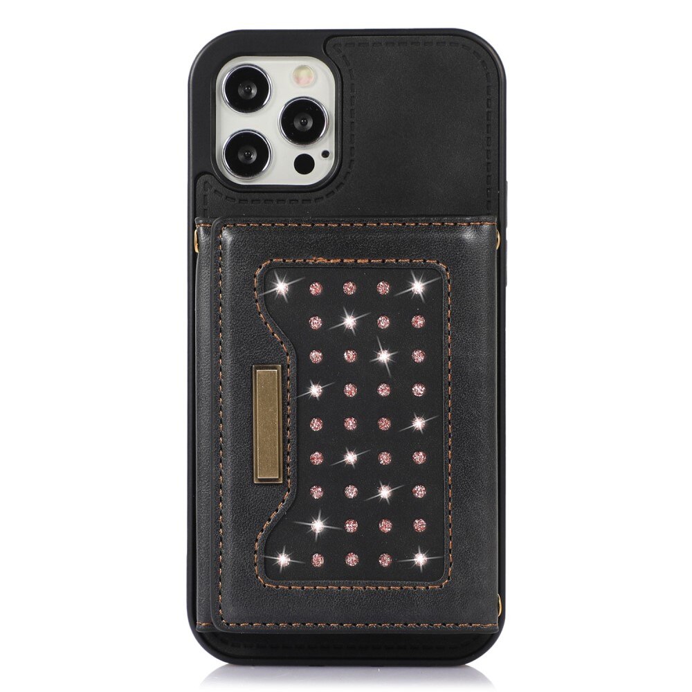 Coque porte-cartes briller iPhone 12/12 Pro Noir