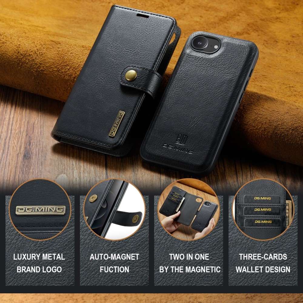 Étui portefeuille Magnet Wallet iPhone 16e, Black