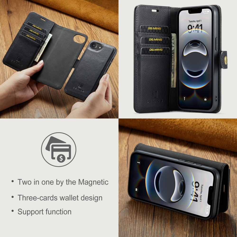 Étui portefeuille Magnet Wallet iPhone 16e, Black