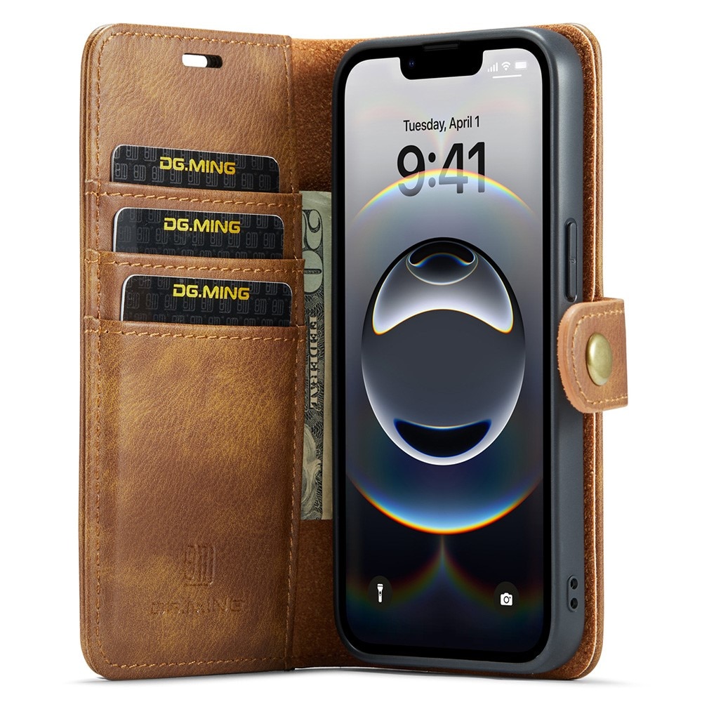 Étui portefeuille Magnet Wallet iPhone 16e, Cognac