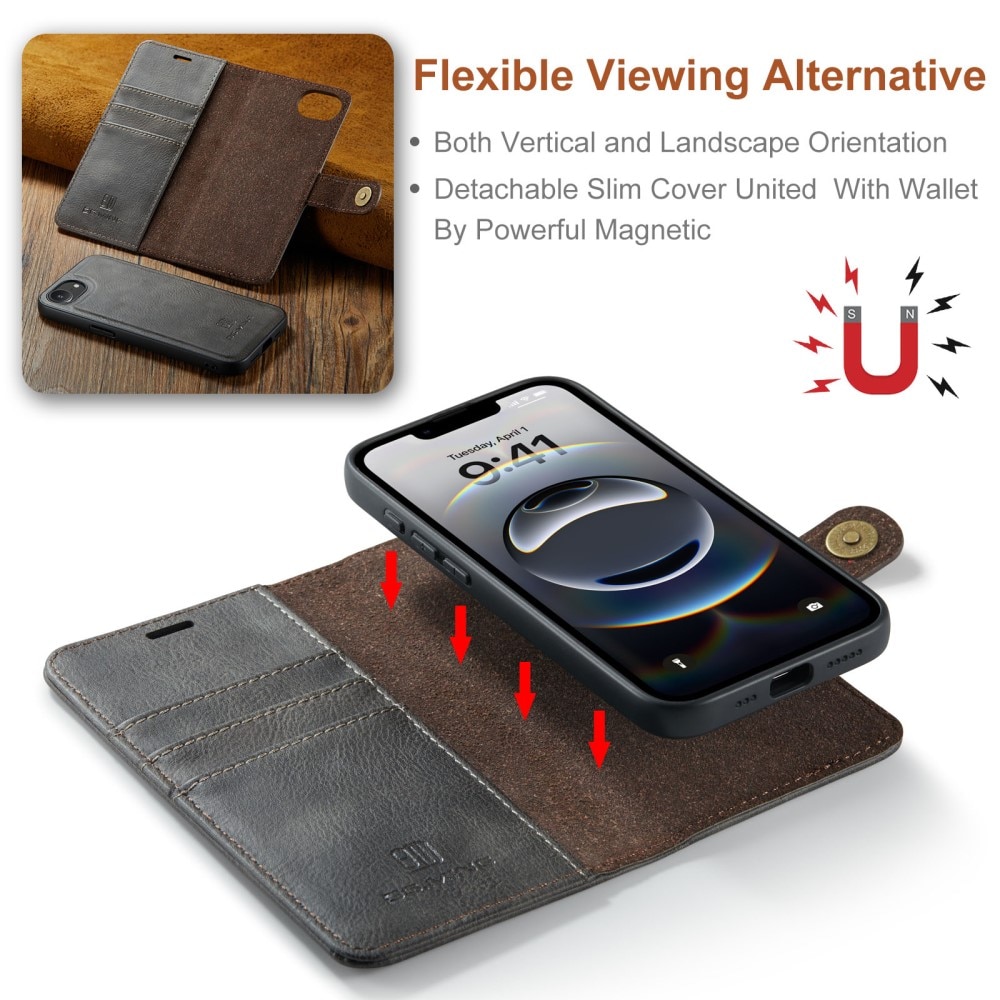 Étui portefeuille Magnet Wallet iPhone 16e, Brown