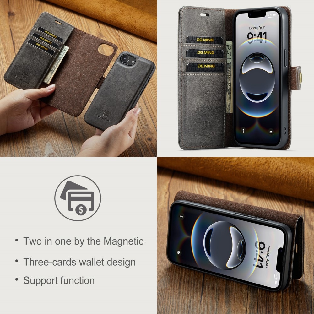 Étui portefeuille Magnet Wallet iPhone 16e, Brown