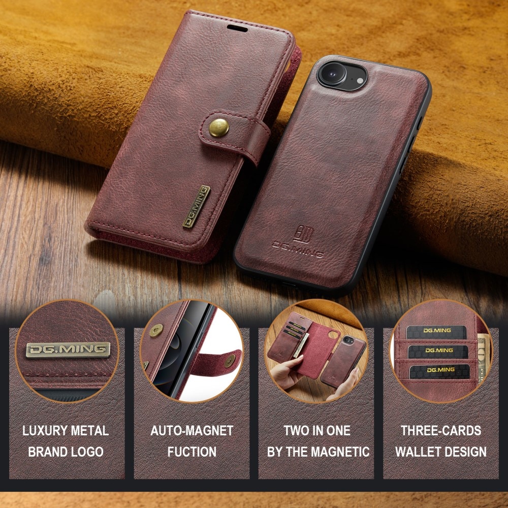 Étui portefeuille Magnet Wallet iPhone 16e, Red