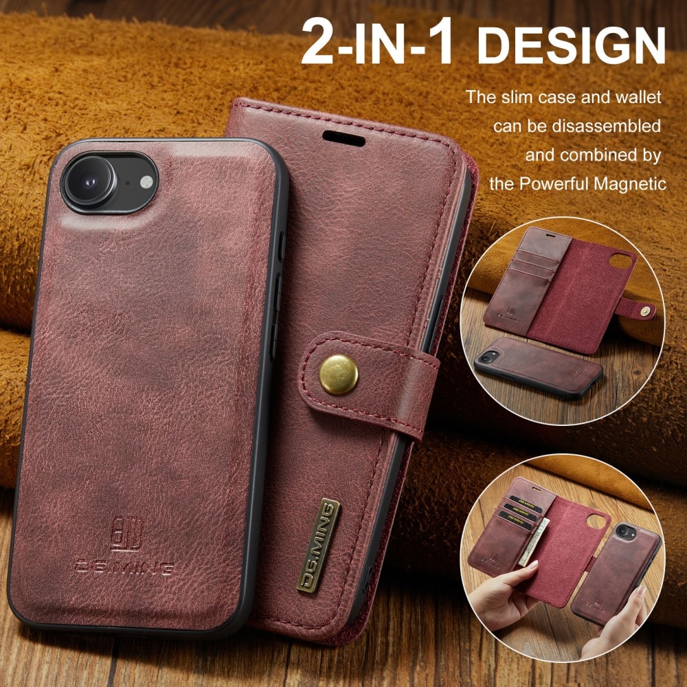 Étui portefeuille Magnet Wallet iPhone 16e, Red