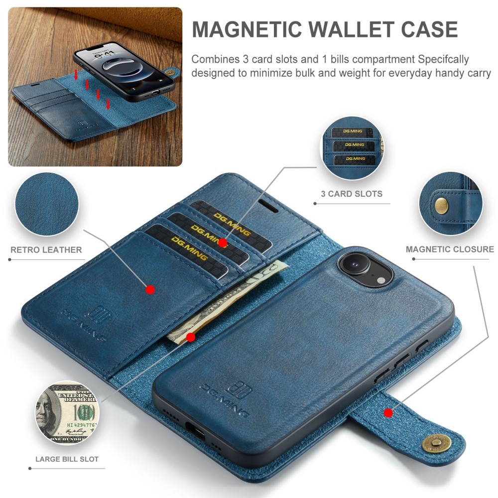Étui portefeuille Magnet Wallet iPhone 16e, Blue
