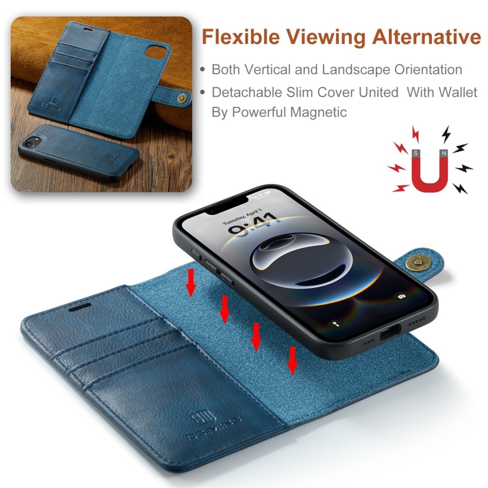 Étui portefeuille Magnet Wallet iPhone 16e, Blue