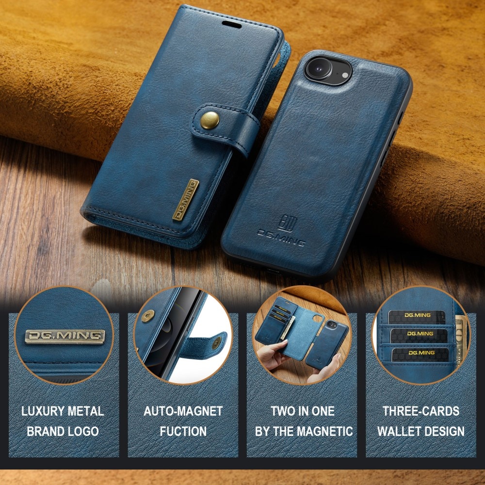 Étui portefeuille Magnet Wallet iPhone 16e, Blue