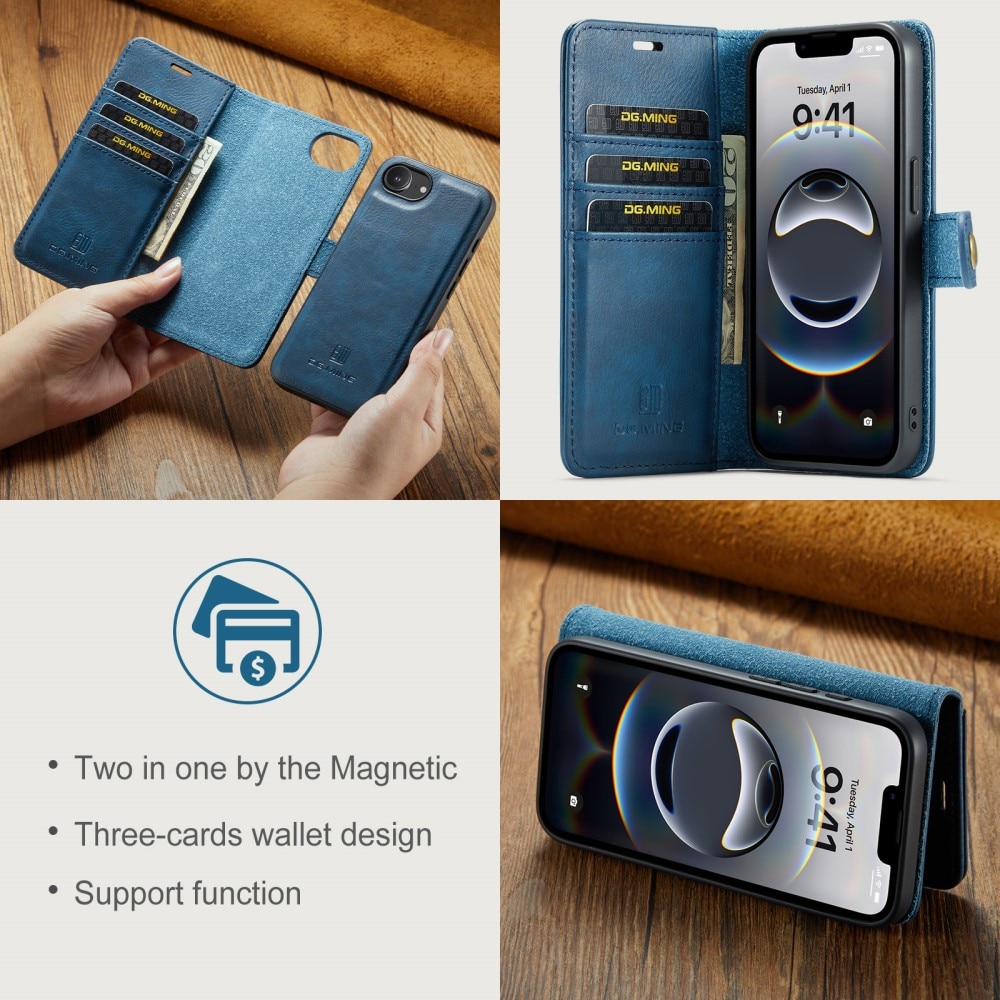 Étui portefeuille Magnet Wallet iPhone 16e, Blue