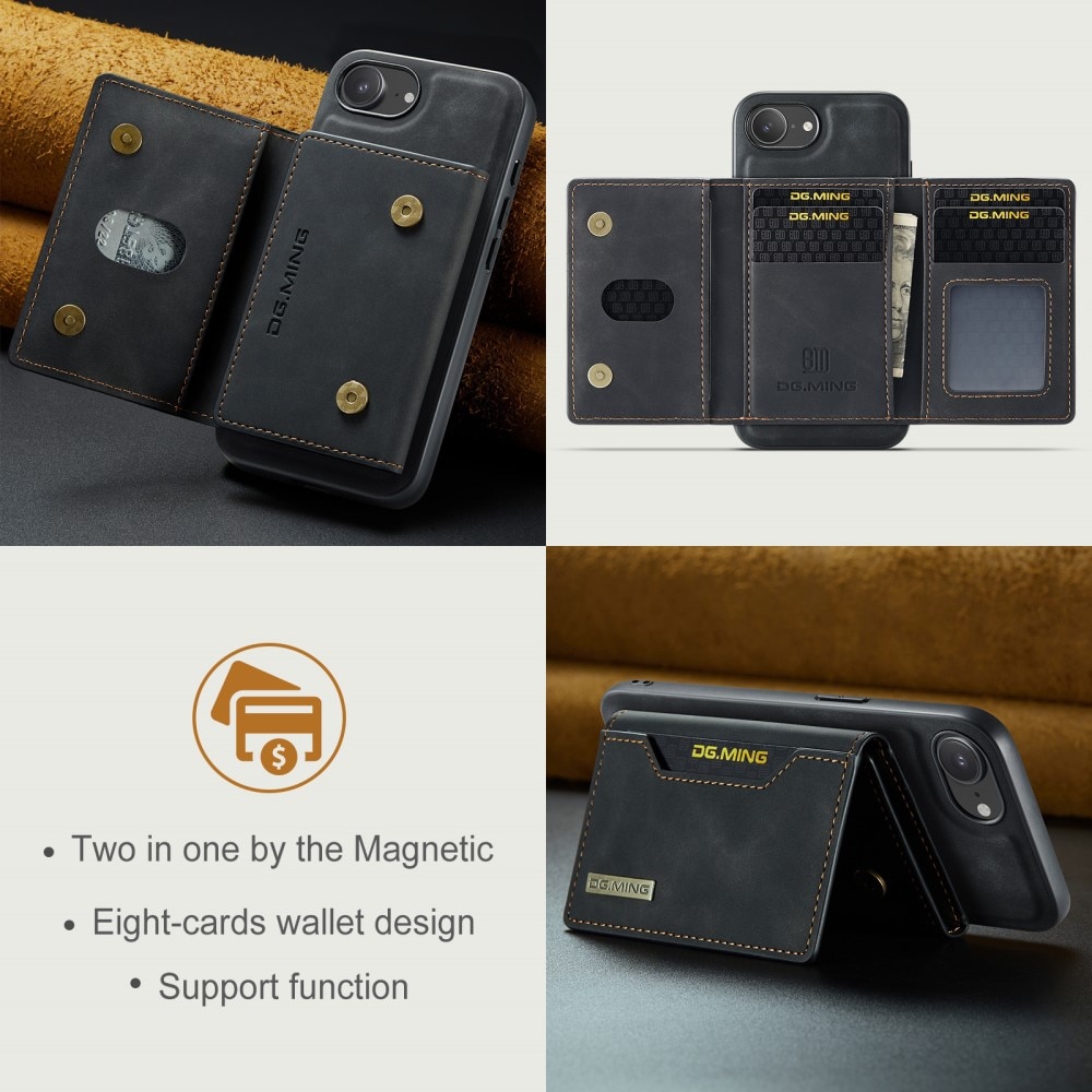 Coque Magnetic Card Slot iPhone 16e, Black
