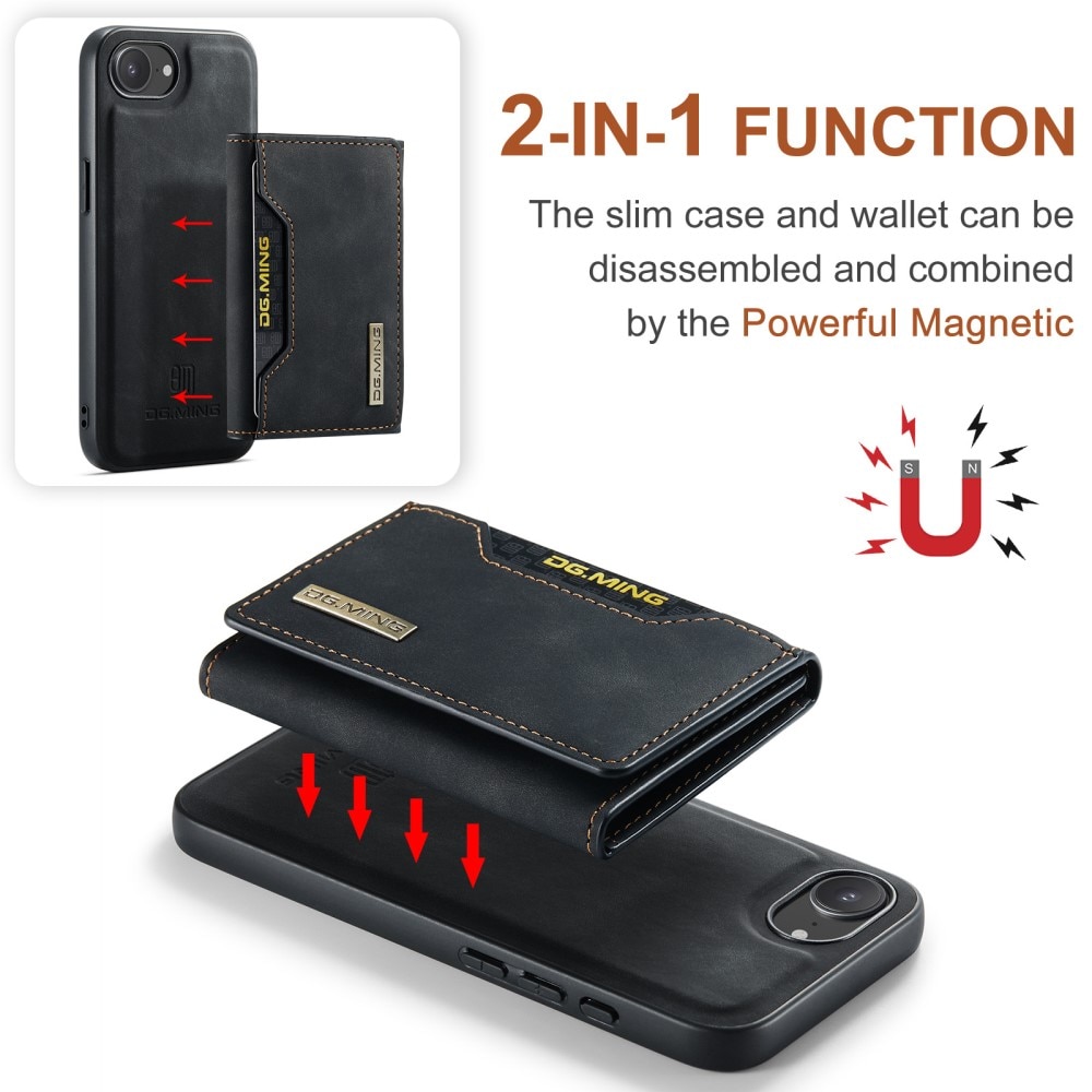 Coque Magnetic Card Slot iPhone 16e, Black