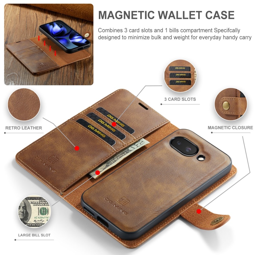 Étui portefeuille Magnet Wallet Google Pixel 9a, Cognac