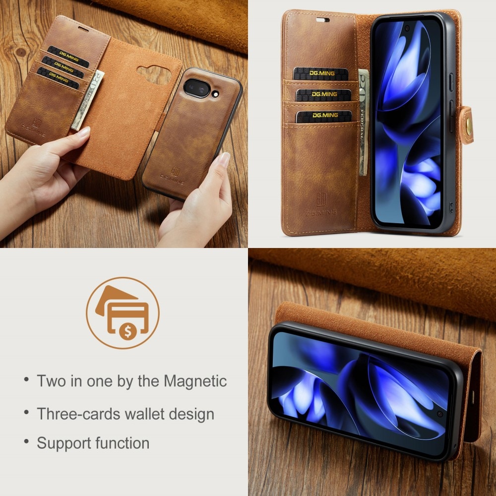 Étui portefeuille Magnet Wallet Google Pixel 9a, Cognac