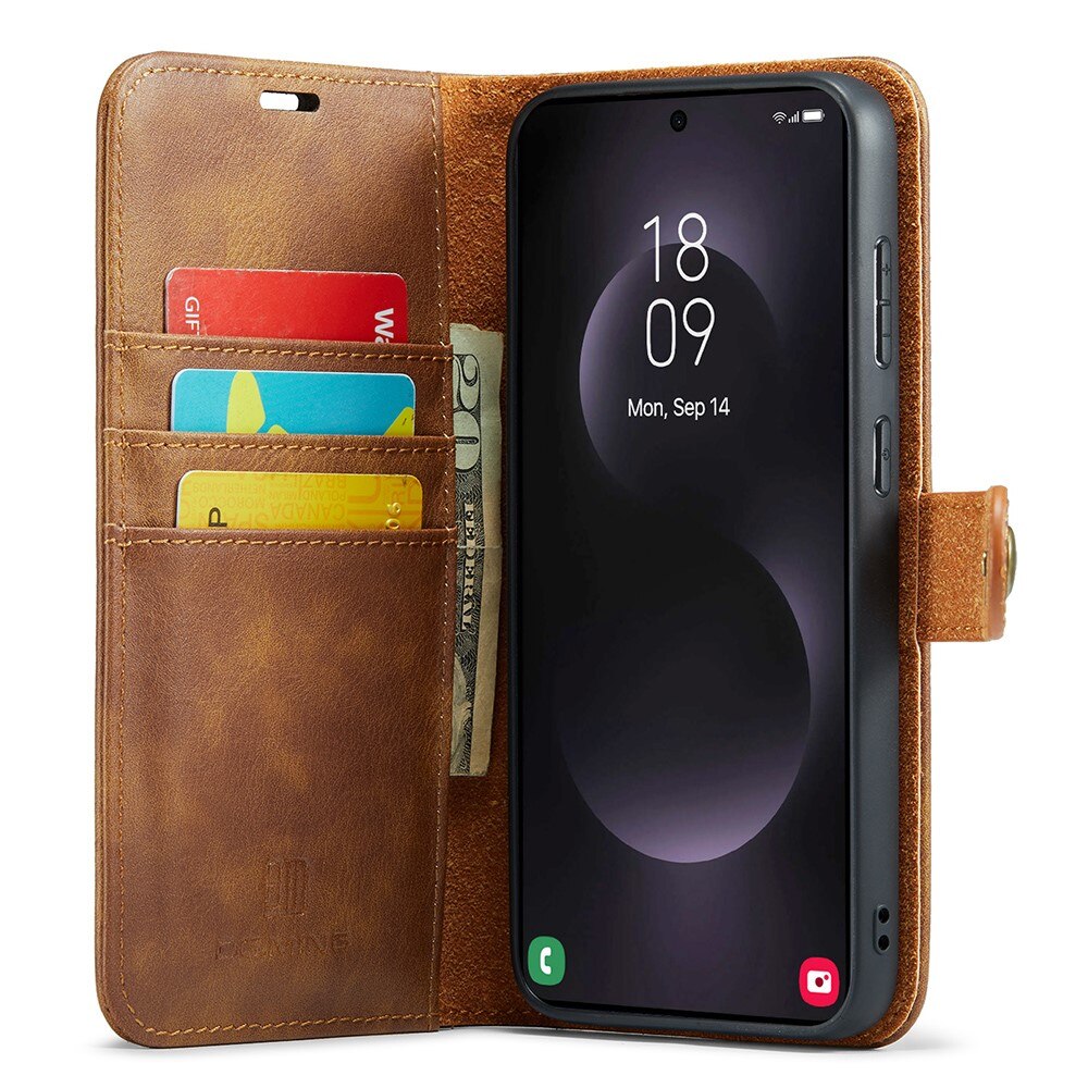 Étui portefeuille Magnet Wallet Samsung Galaxy S25 Edge, Cognac