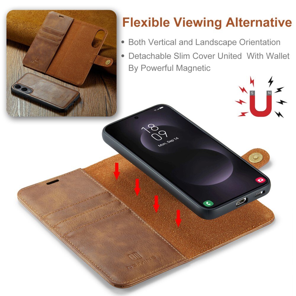 Étui portefeuille Magnet Wallet Samsung Galaxy S25 Edge, Cognac