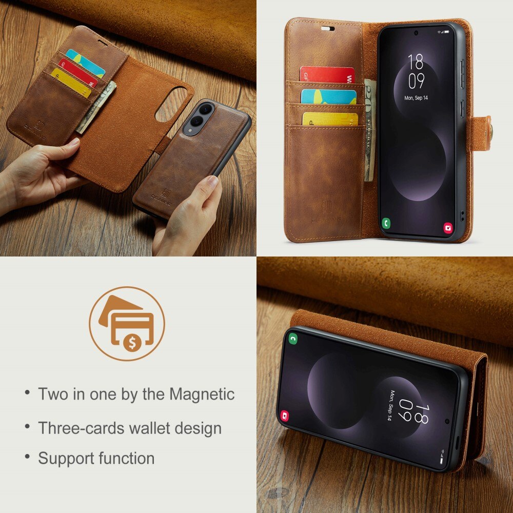 Étui portefeuille Magnet Wallet Samsung Galaxy S25 Edge, Cognac
