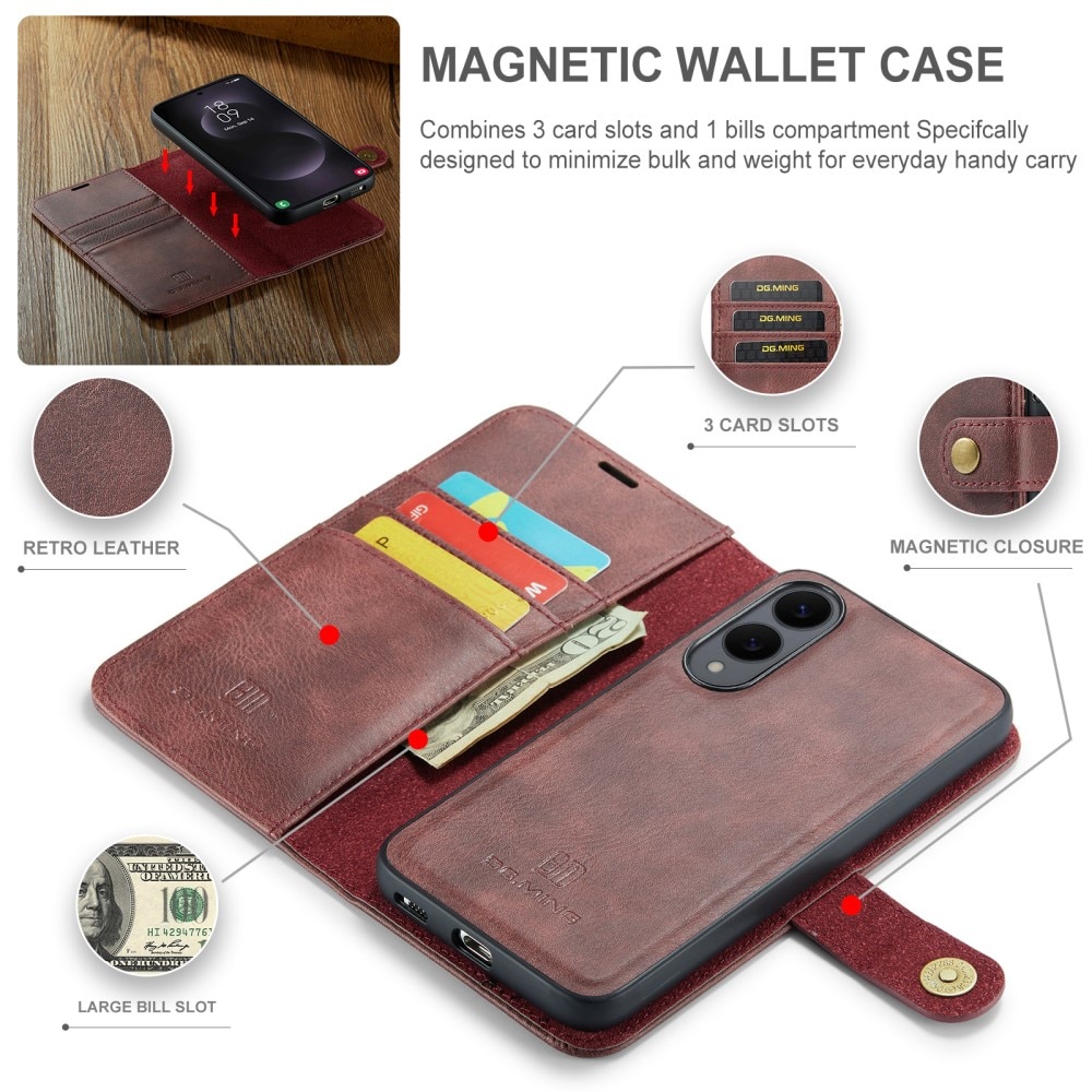 Étui portefeuille Magnet Wallet Samsung Galaxy S25 Edge, Red