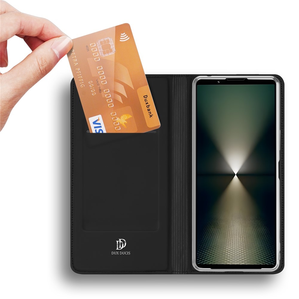 Étui portefeuille Skin Pro Series Sony Xperia 1 VII, Noir