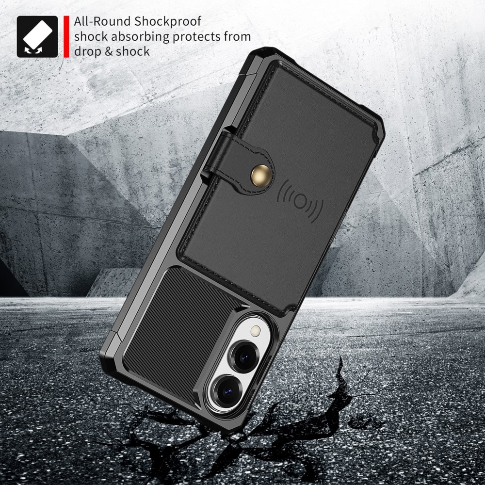 Coque porte-cartes Tough Multi-slot Samsung Galaxy S25 Edge, Noir