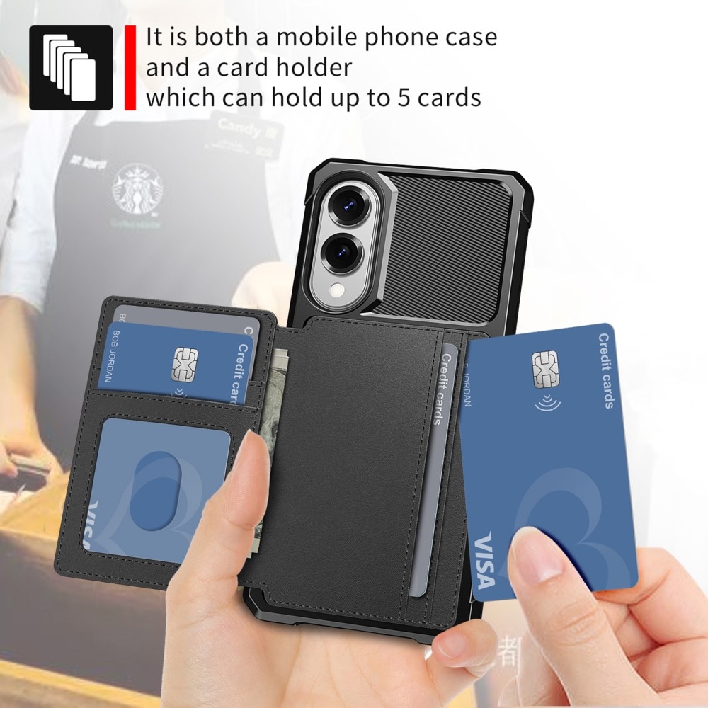 Coque porte-cartes Tough Multi-slot Samsung Galaxy S25 Edge, Noir