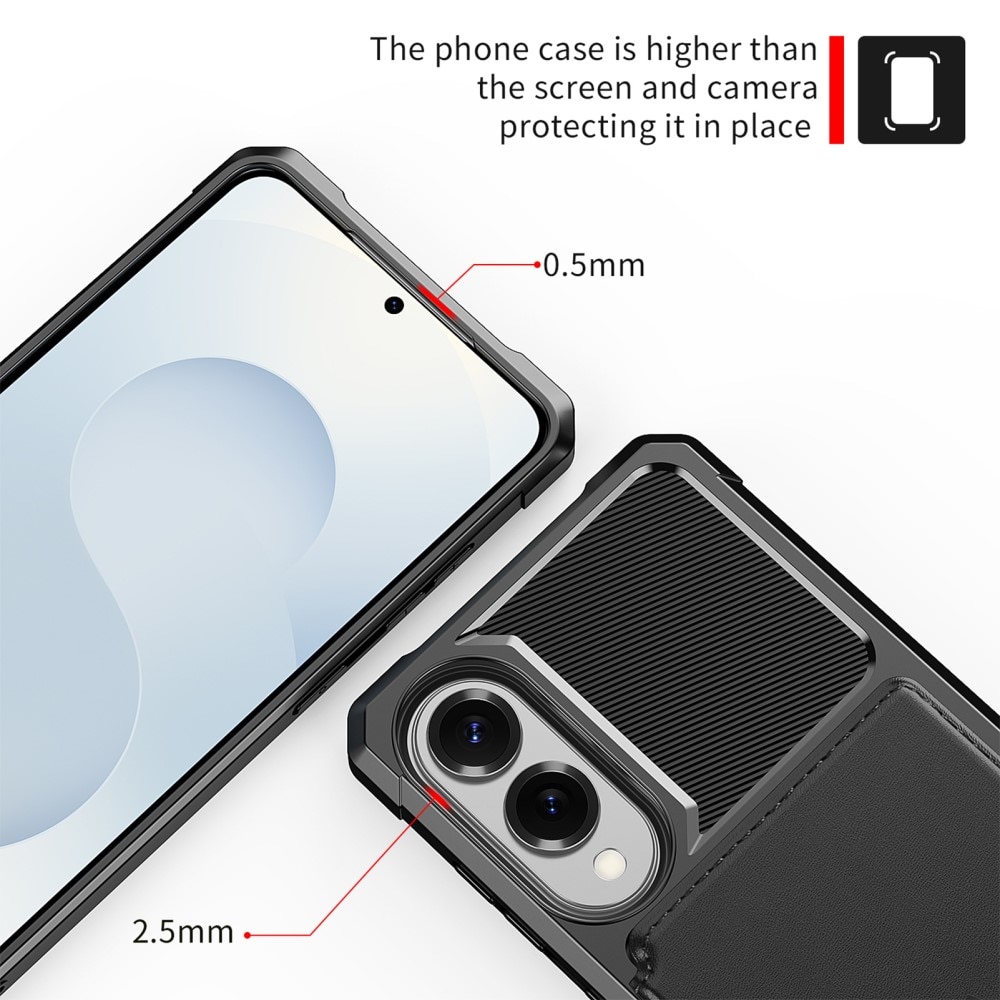 Coque porte-cartes Tough Multi-slot Samsung Galaxy S25 Edge, Noir