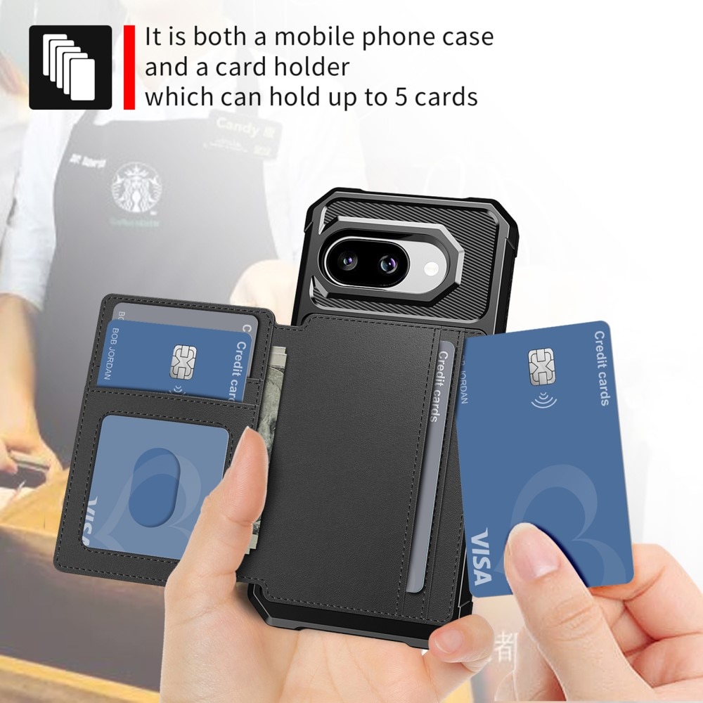 Coque porte-cartes Tough Multi-slot Google Pixel 9a, Noir