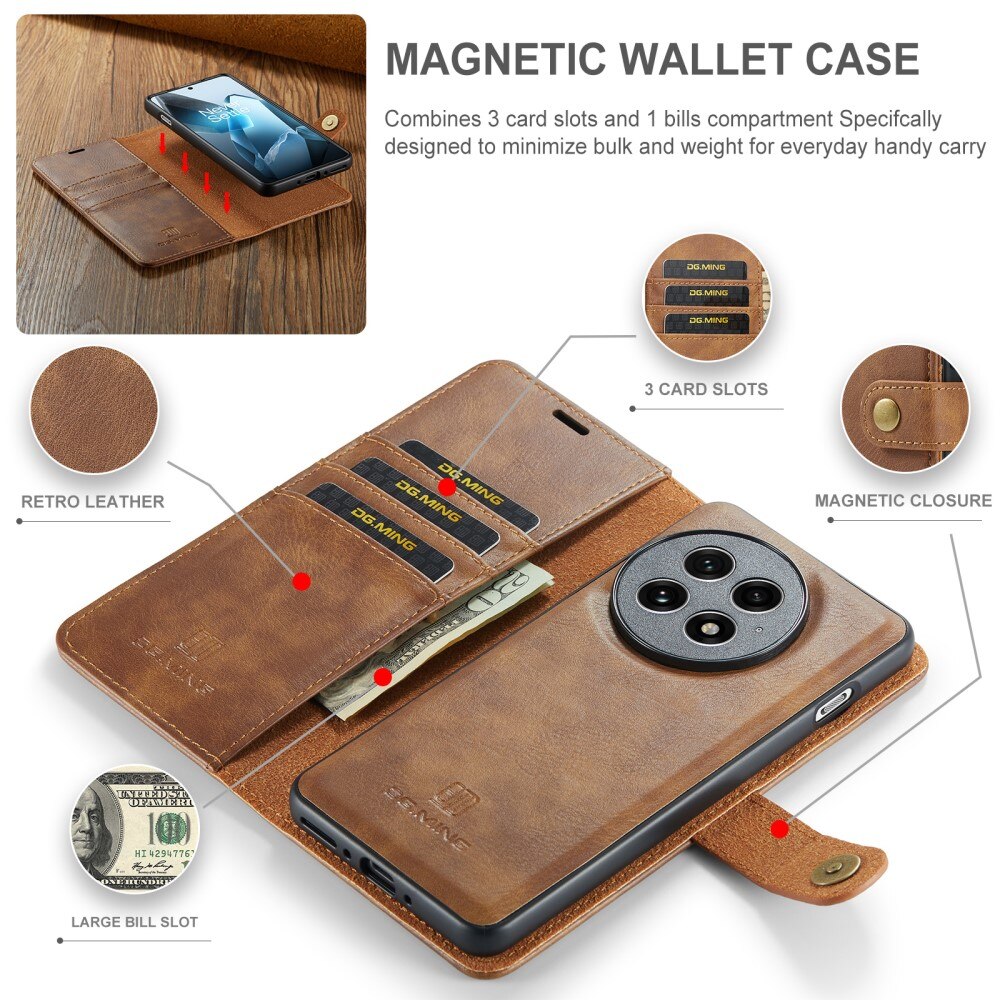 Étui portefeuille Magnet Wallet  OnePlus 13, Cognac