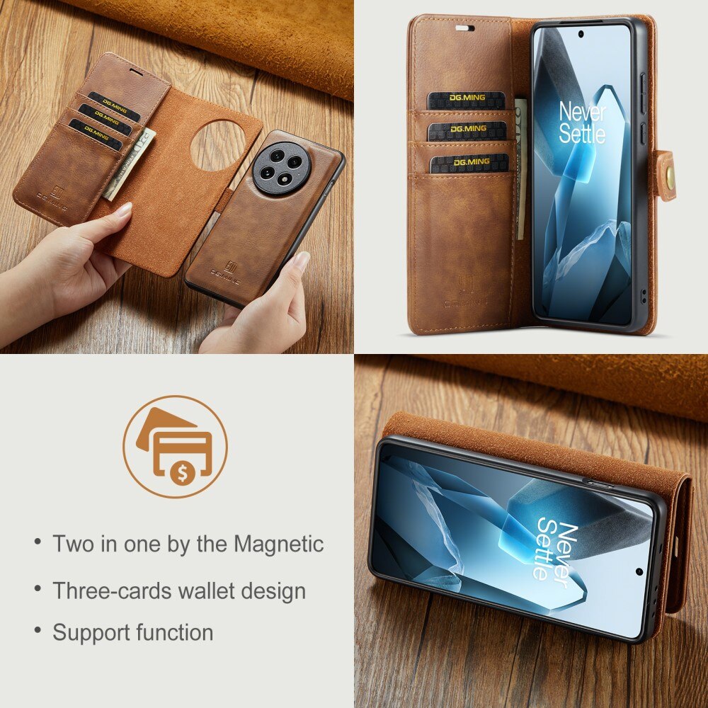 Étui portefeuille Magnet Wallet  OnePlus 13, Cognac