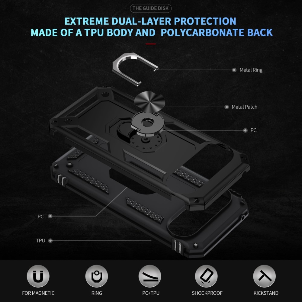 Coque hybride Tech Ring Google Pixel 10 Pro XL, noir
