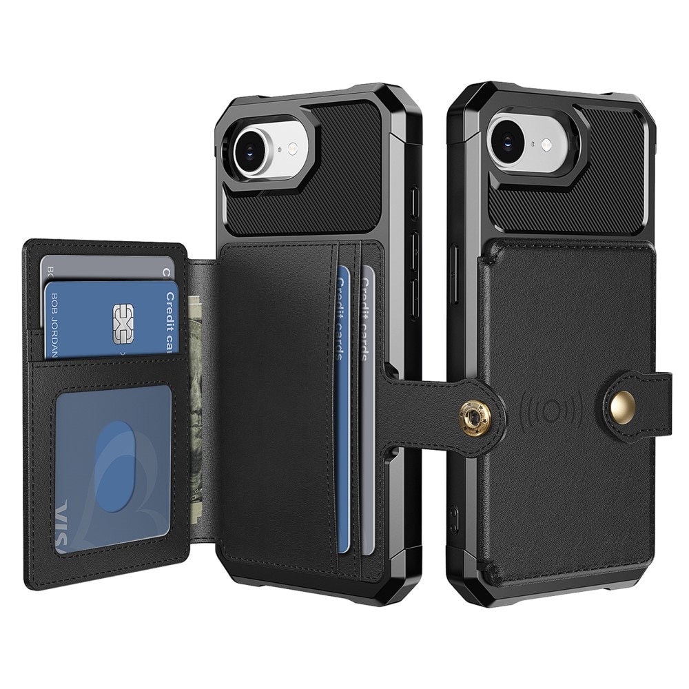Coque porte-cartes Tough Multi-slot iPhone 16e, Noir