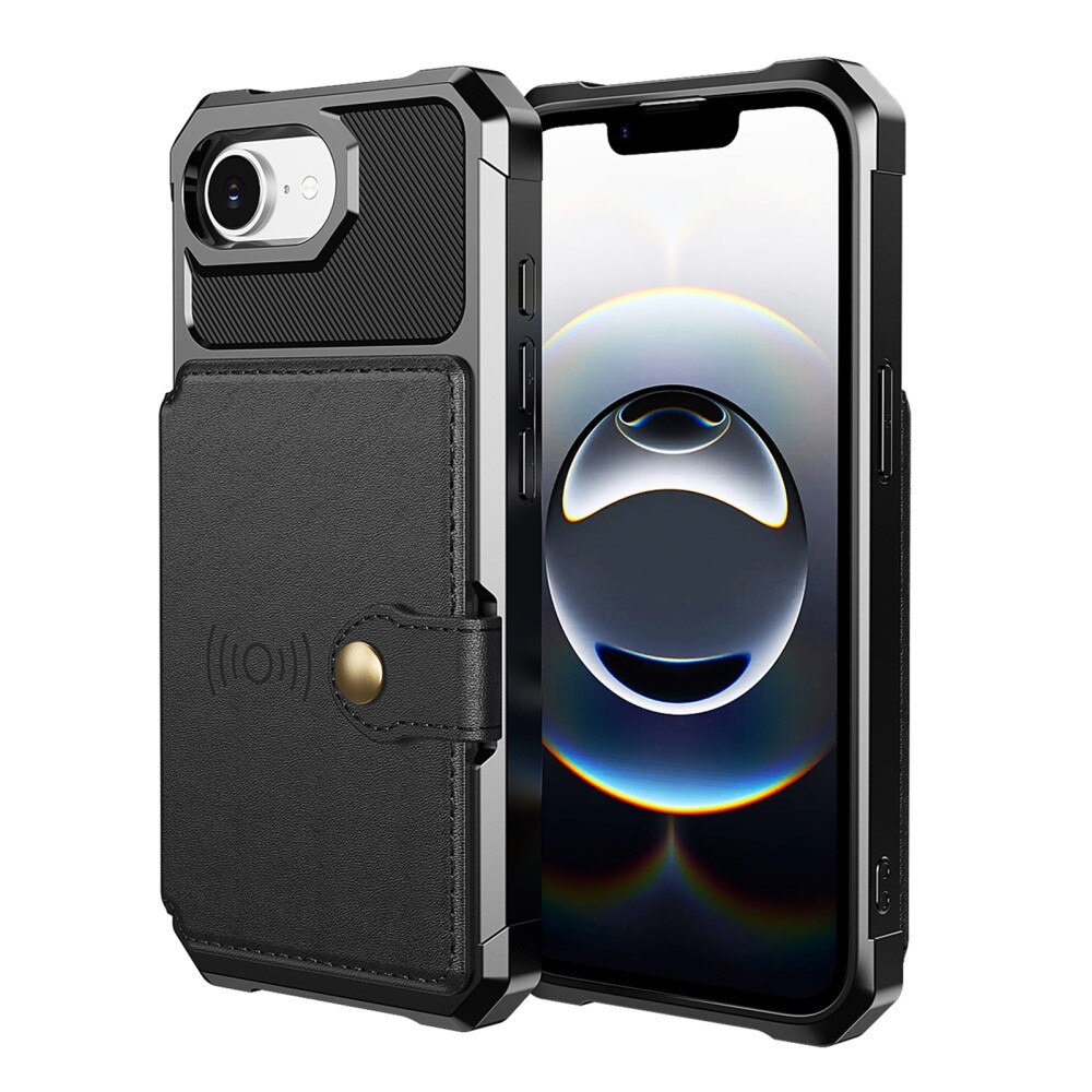 Coque porte-cartes Tough Multi-slot iPhone 16e, Noir