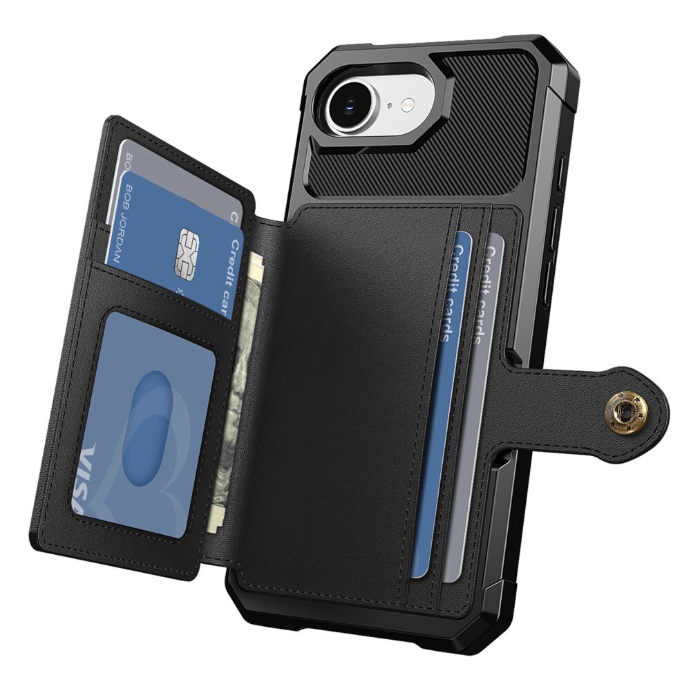 Coque porte-cartes Tough Multi-slot iPhone 16e, Noir