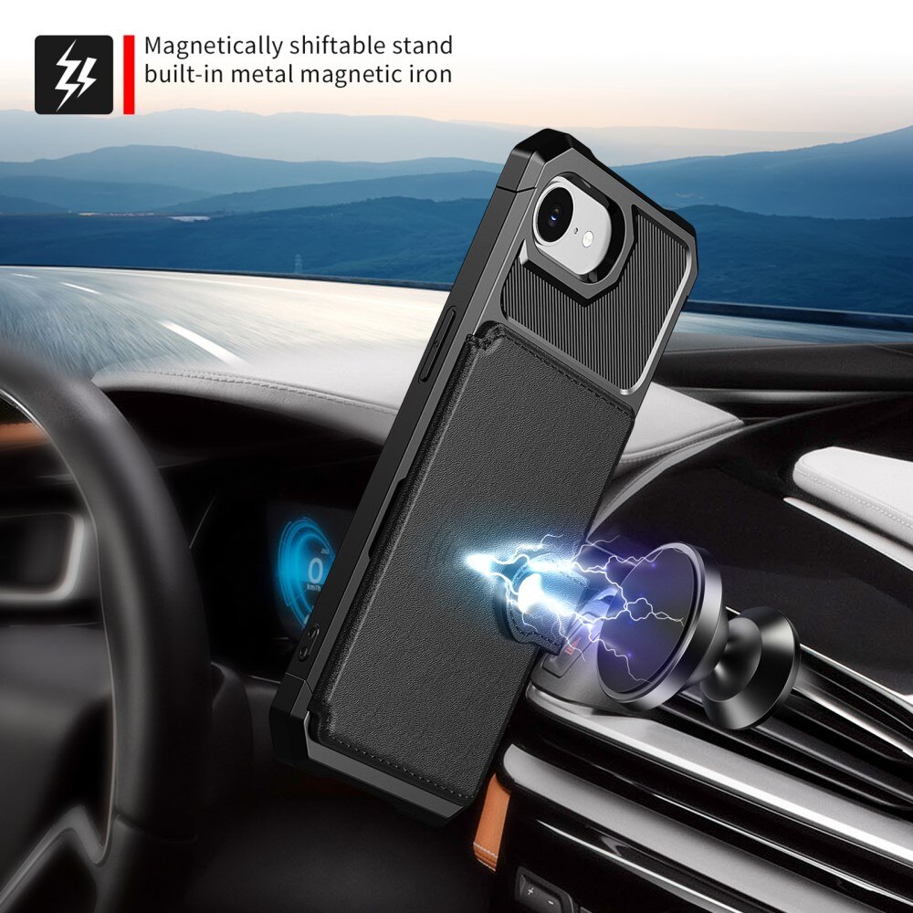 Coque porte-cartes Tough Multi-slot iPhone 16e, Noir