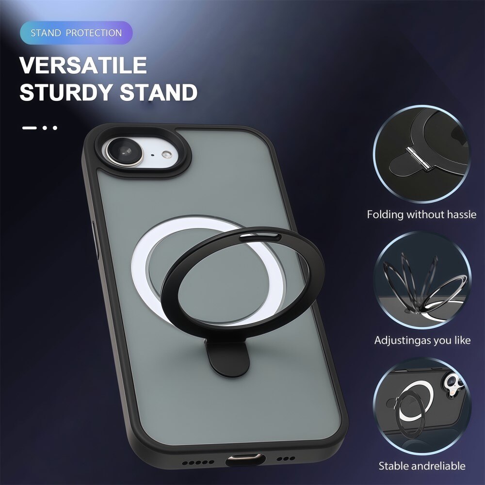Coque hybride MagSafe Ring iPhone 16e, Noir