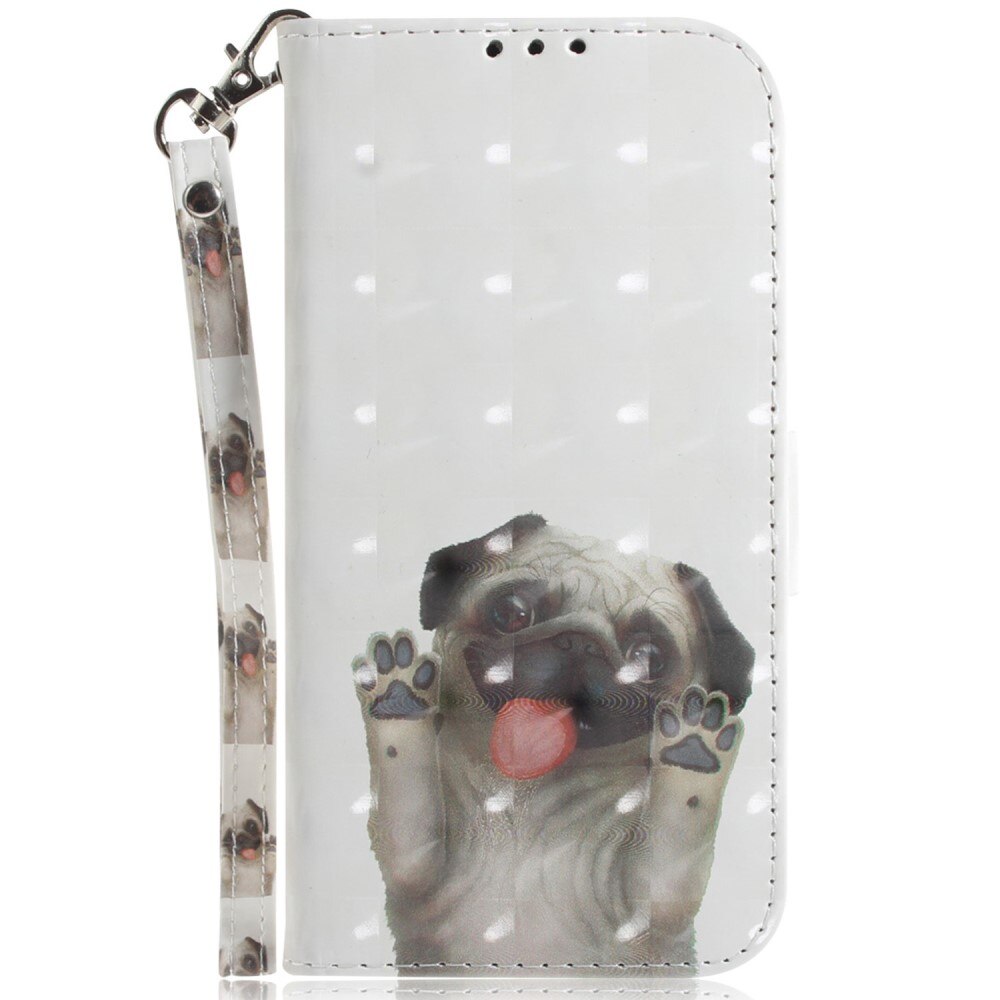 Coque portefeuille 3D Samsung Galaxy A14, chien