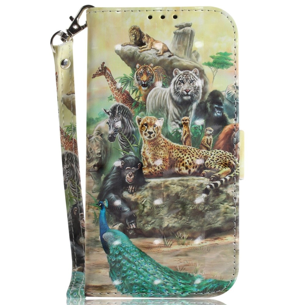 Coque portefeuille 3D Samsung Galaxy A14, jungle