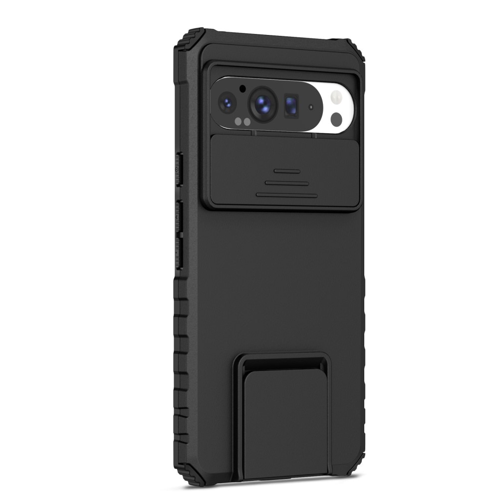 Coque Kickstand avec Protège Caméra Google Pixel 9 Pro XL, Noir