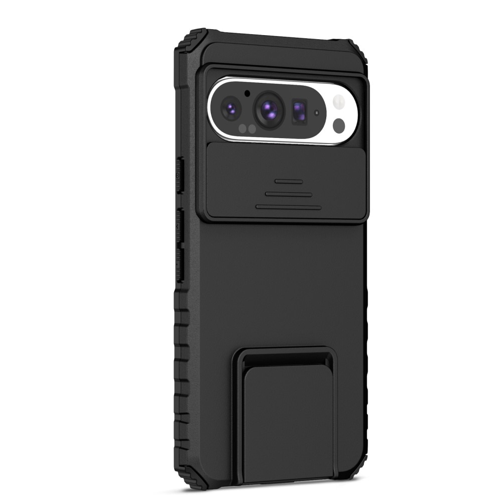 Coque Kickstand avec Protège Caméra Google Pixel 9 Pro, Noir