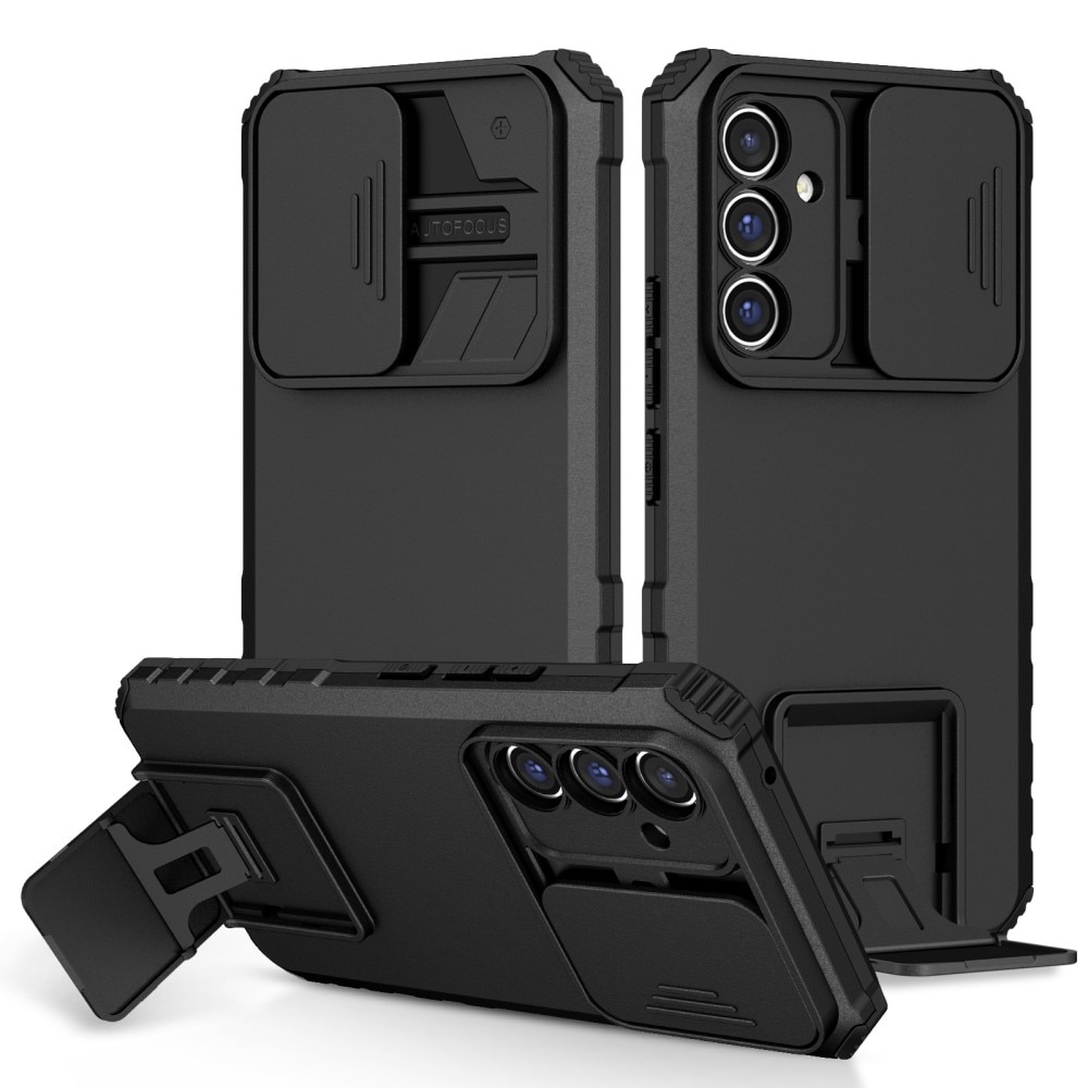 Coque Kickstand avec Protège Caméra Samsung Galaxy A56, Noir