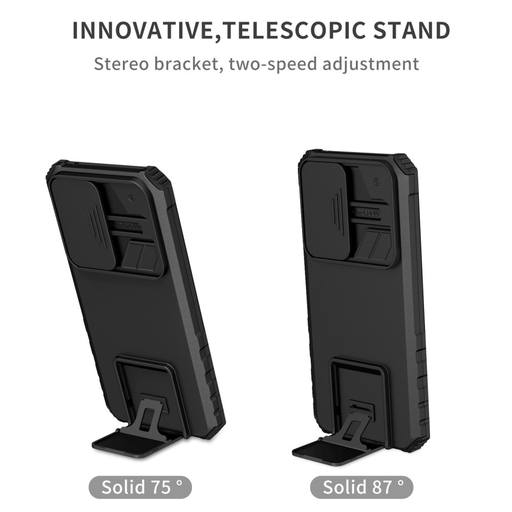 Coque Kickstand avec Protège Caméra Samsung Galaxy A56, Noir
